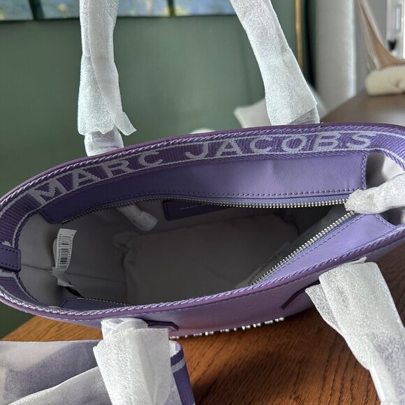 NEW! NWT! Marc Jacobs Trademarc Mini Tote Crossbody -Lavender Soffiano Leather - Picture 8 of 10